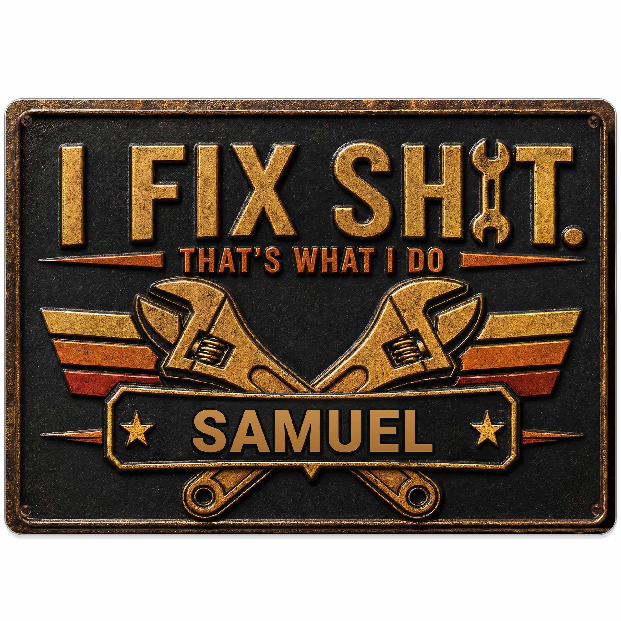 Personalized Metal Sign Custom Name Gift for Dad Handyman