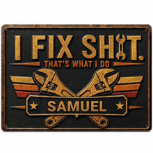 Load image into Gallery viewer, Personalized Metal Sign Custom Name Gift for Dad Handyman
