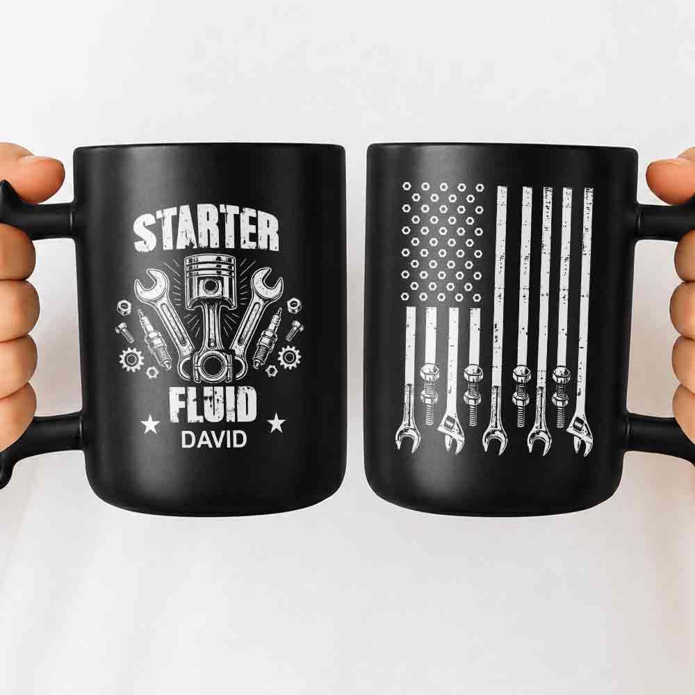 Personalized Wrench Handle Coffee Mug Custom Name Gift for Dad