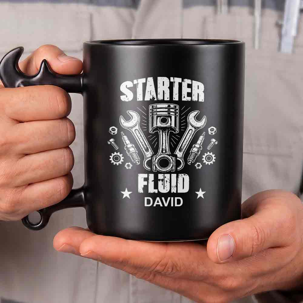 Personalized Wrench Handle Coffee Mug Custom Name Gift for Dad