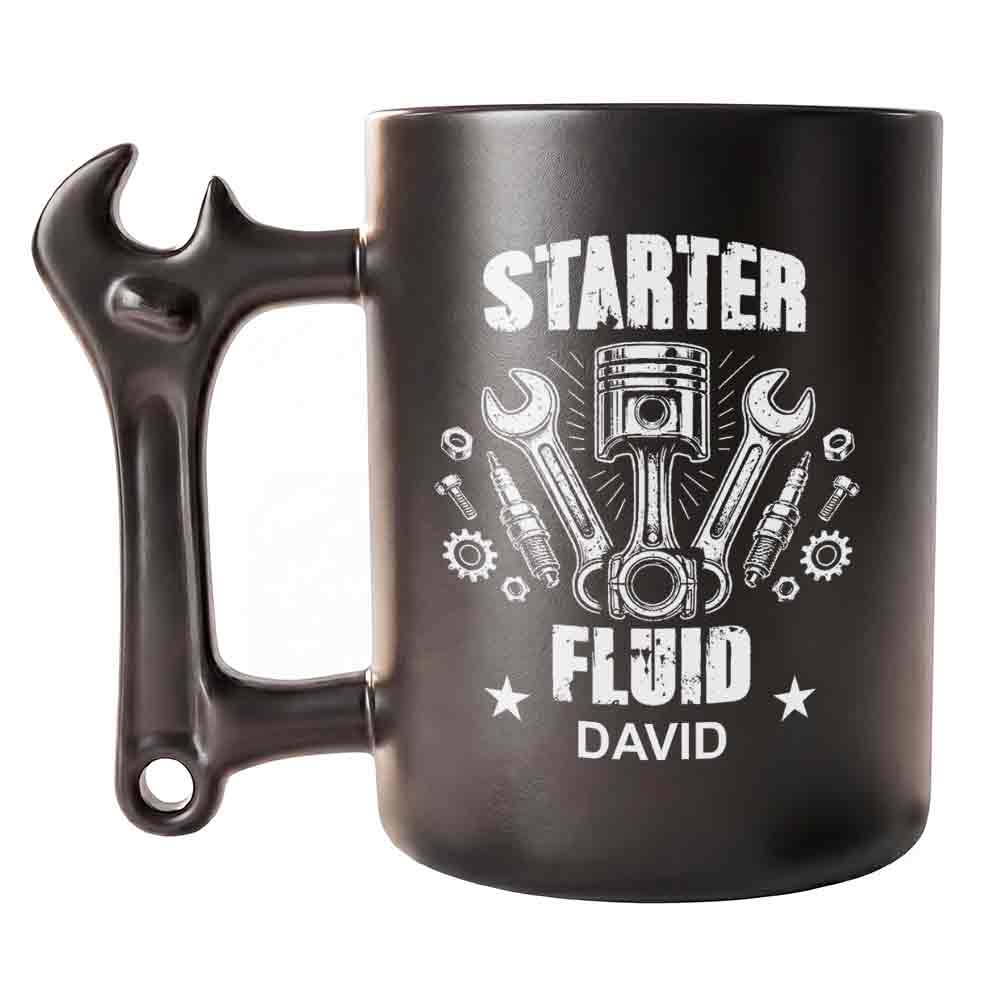 Personalized Wrench Handle Coffee Mug Custom Name Gift for Dad