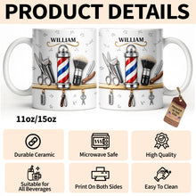 Load image into Gallery viewer, Personalized Barber Tools Coffee Mug Custom Gift for Dad

