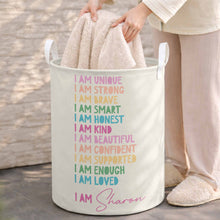 Load image into Gallery viewer, Personalized Affirmation Storage Basket Custom Name Gift for Kids
