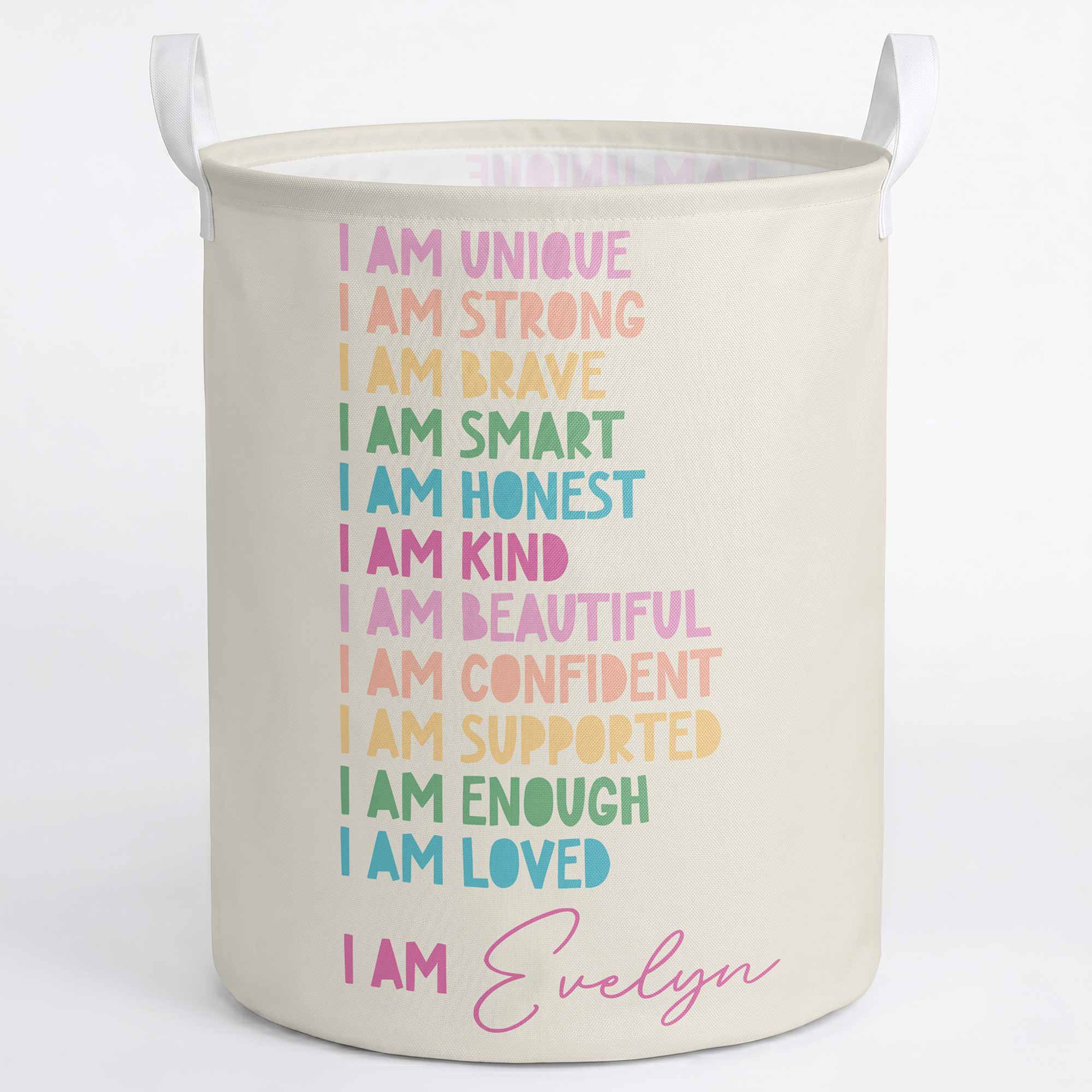 Personalized Affirmation Storage Basket Custom Name Gift for Kids