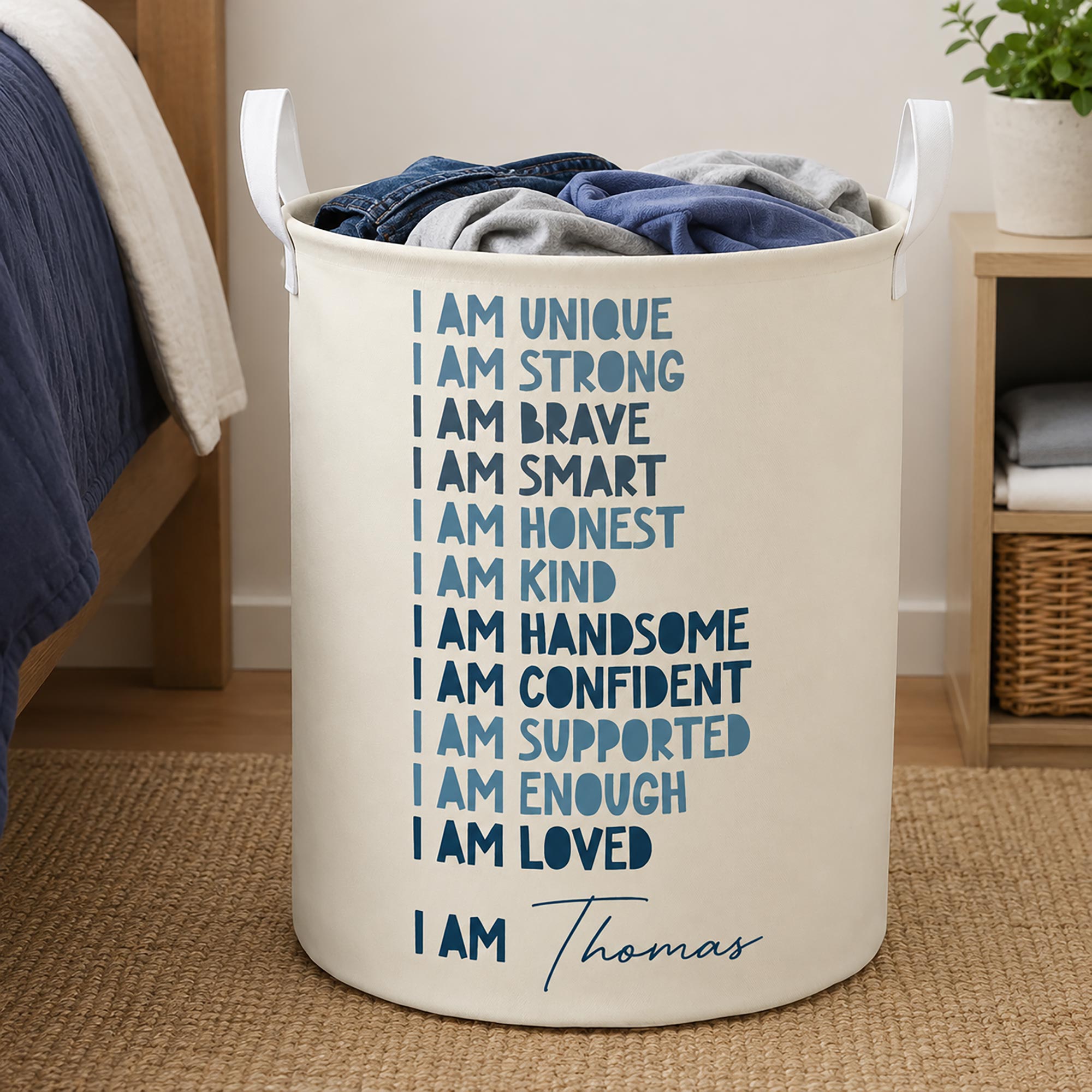 Personalized Storage Basket Custom Name for Kids Birthday Gift
