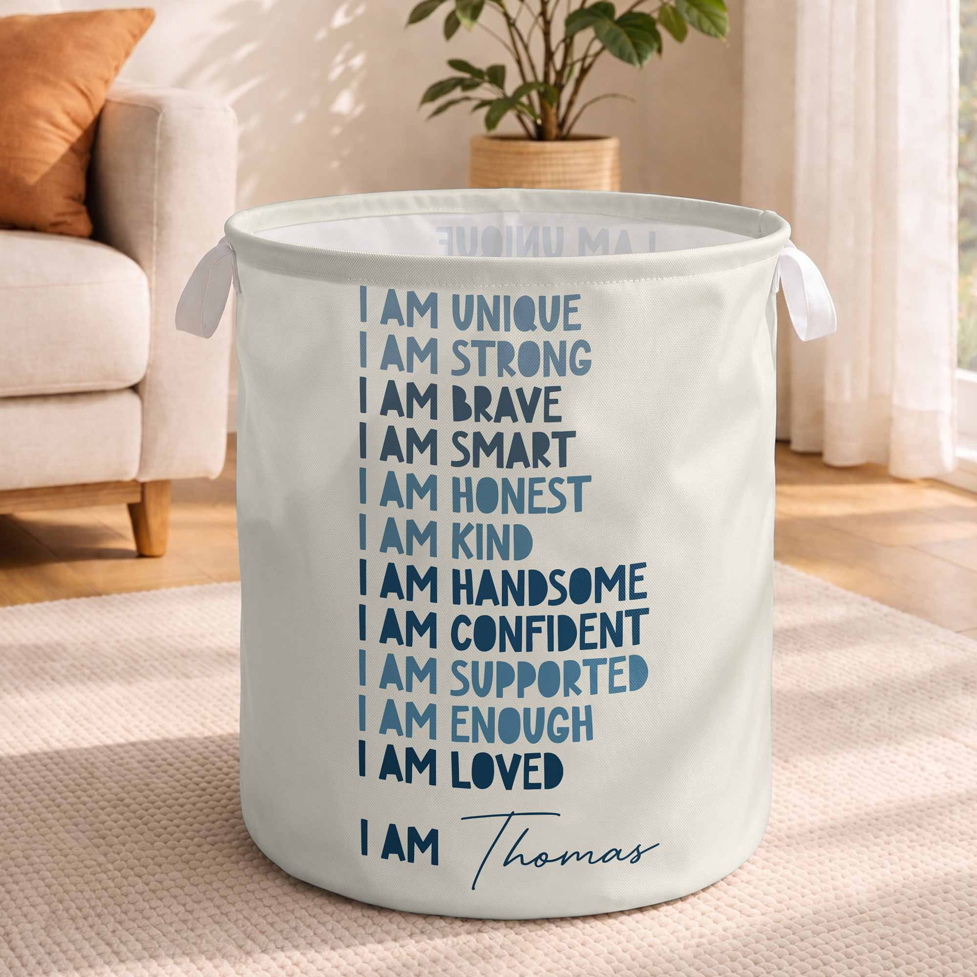 Personalized Storage Basket Custom Name for Kids Birthday Gift