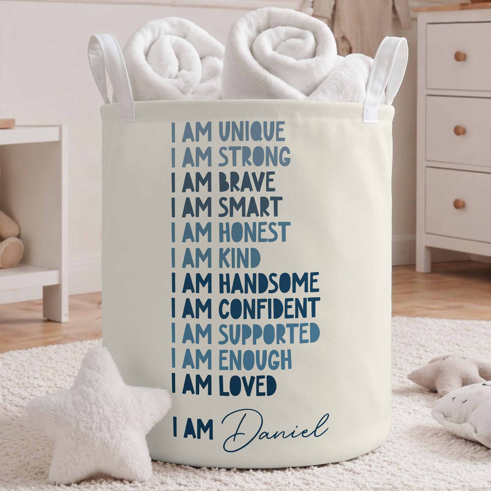 Personalized Storage Basket Custom Name for Kids Birthday Gift