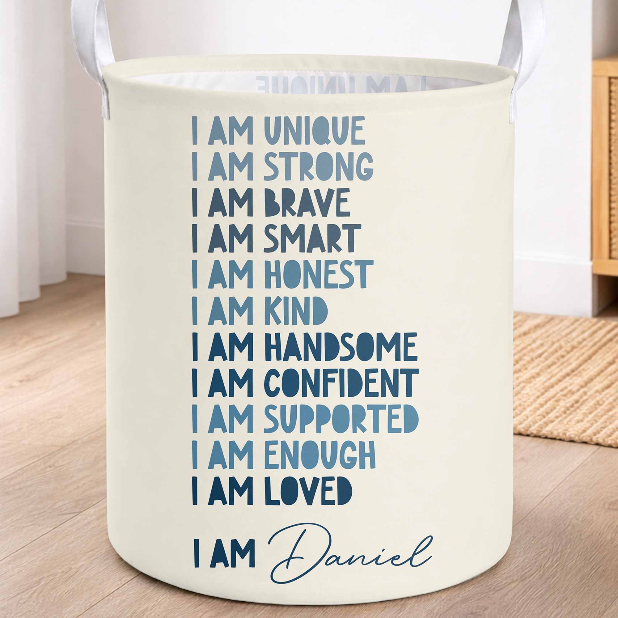 Personalized Storage Basket Custom Name for Kids Birthday Gift