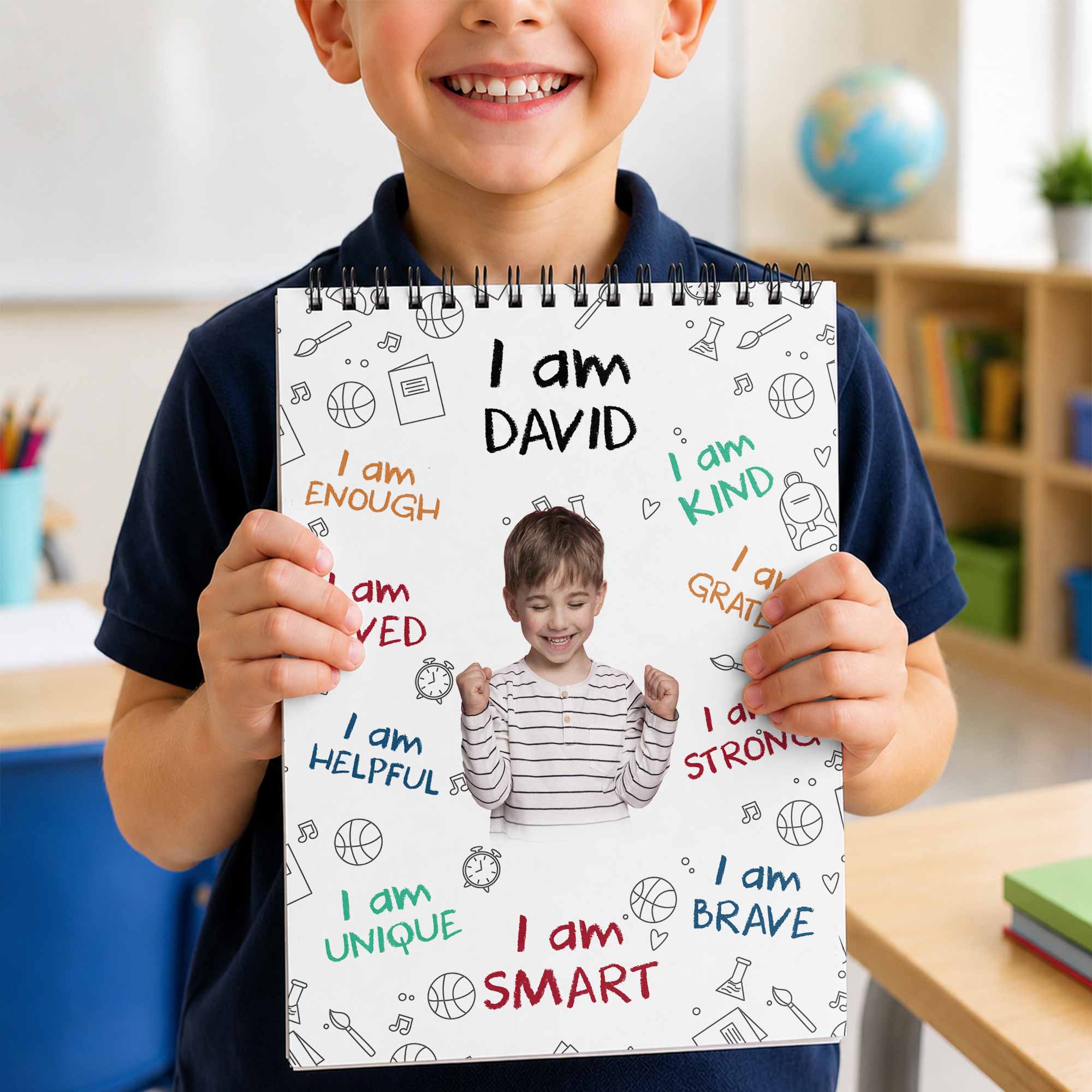 Personalized Sketch Book Custom Photo Affirmations Gift for Kids
