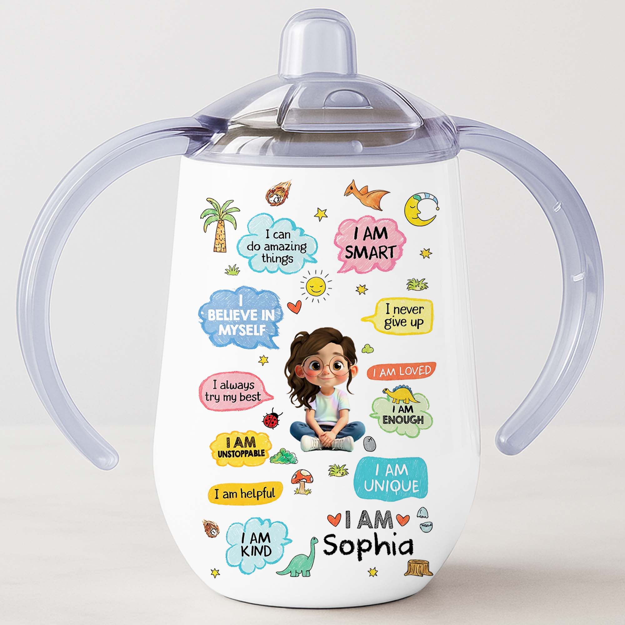 Personalized Stainless Steel Sippy Cup Custom Name Gift for Kids