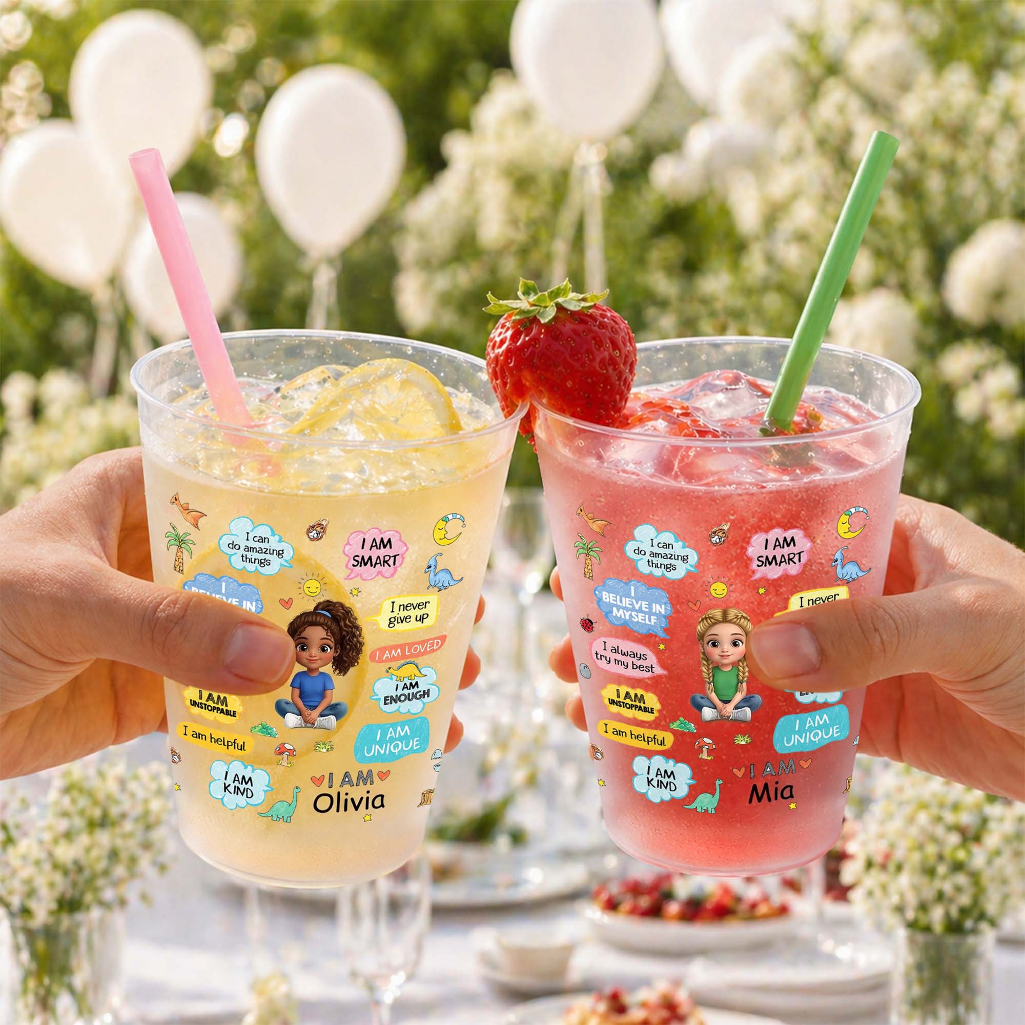 Personalized Frosted Cups Custom Name Kids Dinosaur Gift