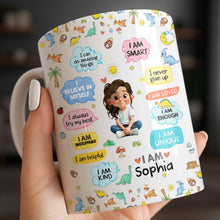 Load image into Gallery viewer, Personalized Dinosaur Affirmations Coffee Mug for Kids
