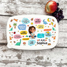 Load image into Gallery viewer, Personalized Kids Lunch Box Dinosaur Custom Name Gift for Girls
