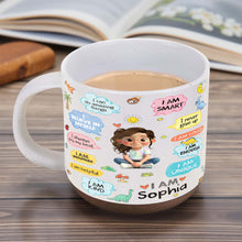 Load image into Gallery viewer, Personalized Dinosaur Affirmations Pottery Mug for Kids Gift
