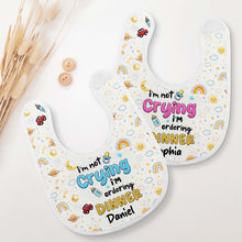 Load image into Gallery viewer, Personalized Funny Baby Bib Custom Name Rainbow Design Gift
