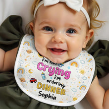Load image into Gallery viewer, Personalized Funny Baby Bib Custom Name Rainbow Design Gift
