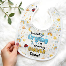 Load image into Gallery viewer, Personalized Funny Baby Bib Custom Name Rainbow Design Gift
