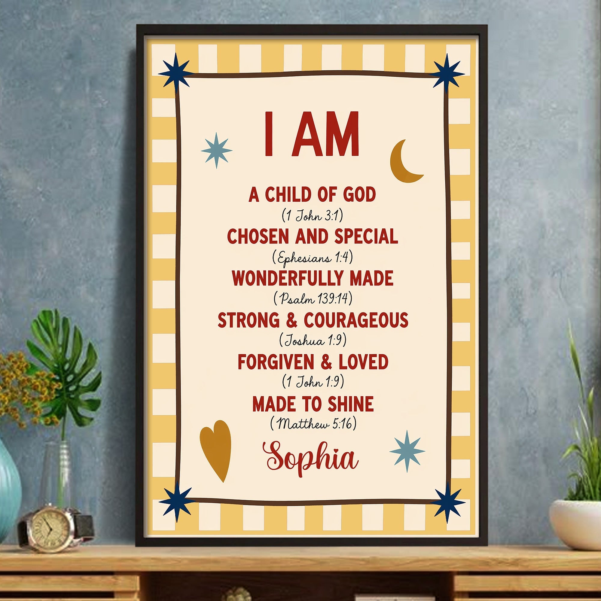 Personalized Vertical Poster Child of God Bible Verse Gifts for Kids