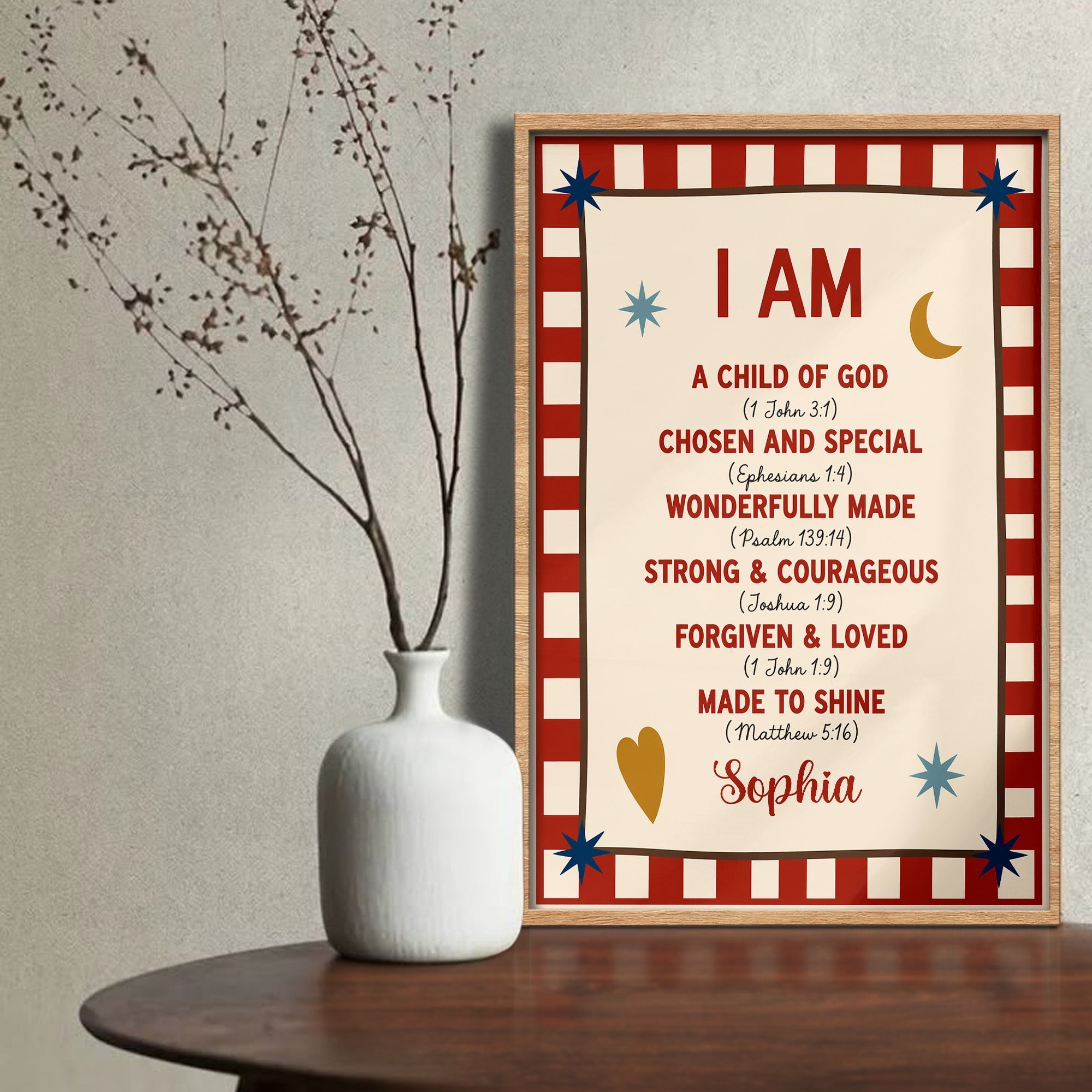 Personalized Vertical Poster Child of God Bible Verse Gifts for Kids
