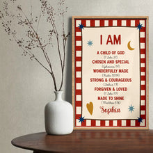 Load image into Gallery viewer, Personalized Vertical Poster Child of God Bible Verse Gifts for Kids
