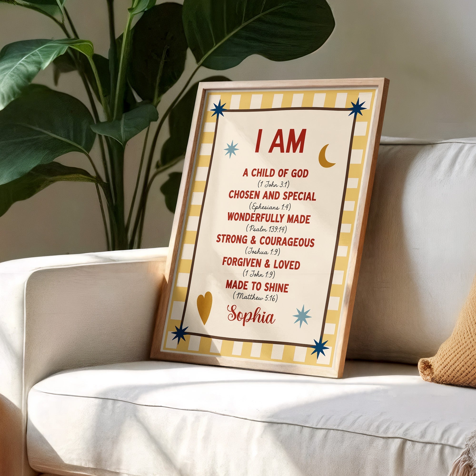 Personalized Vertical Poster Child of God Bible Verse Gifts for Kids