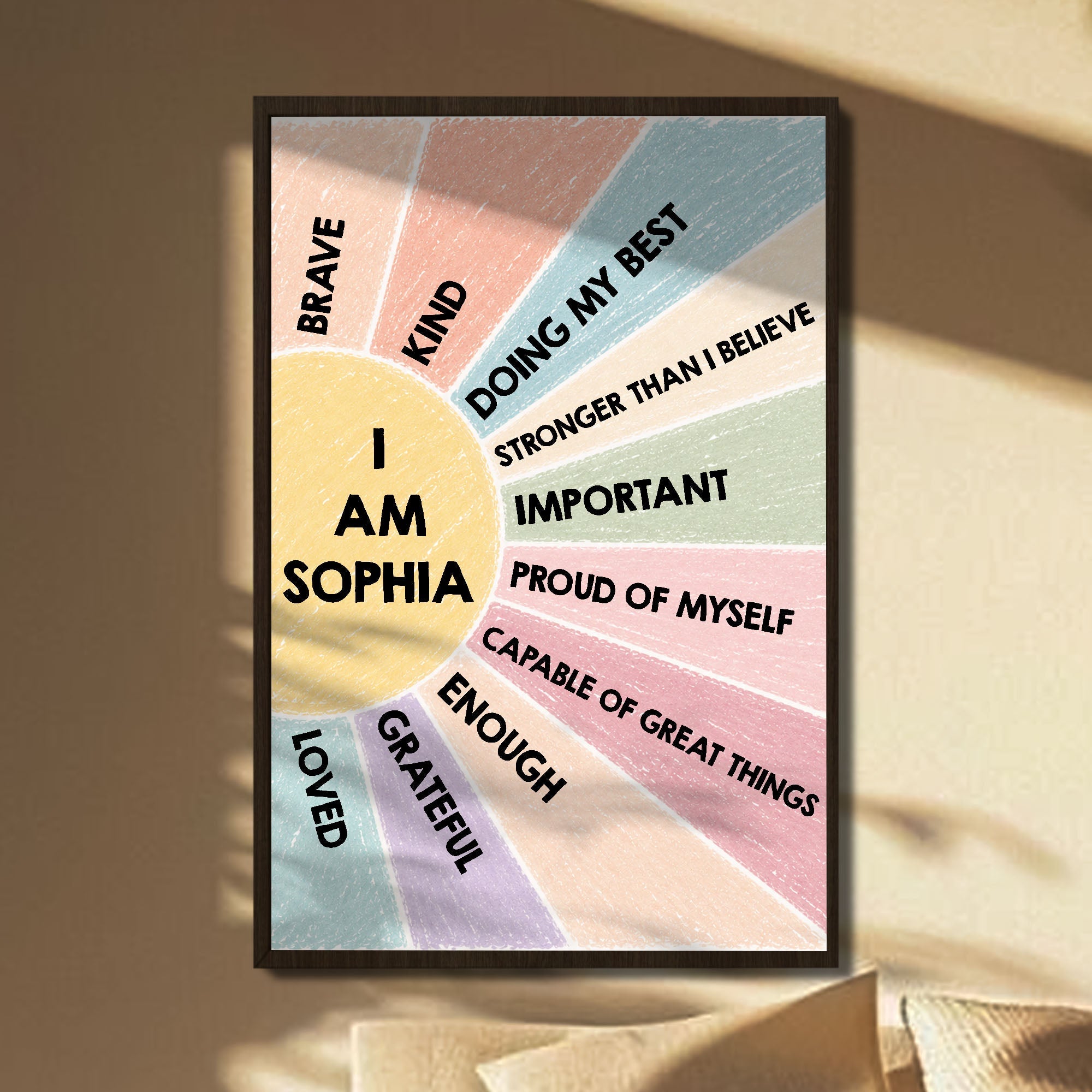 Personalized Kids Affirmation Poster Custom Name Gift