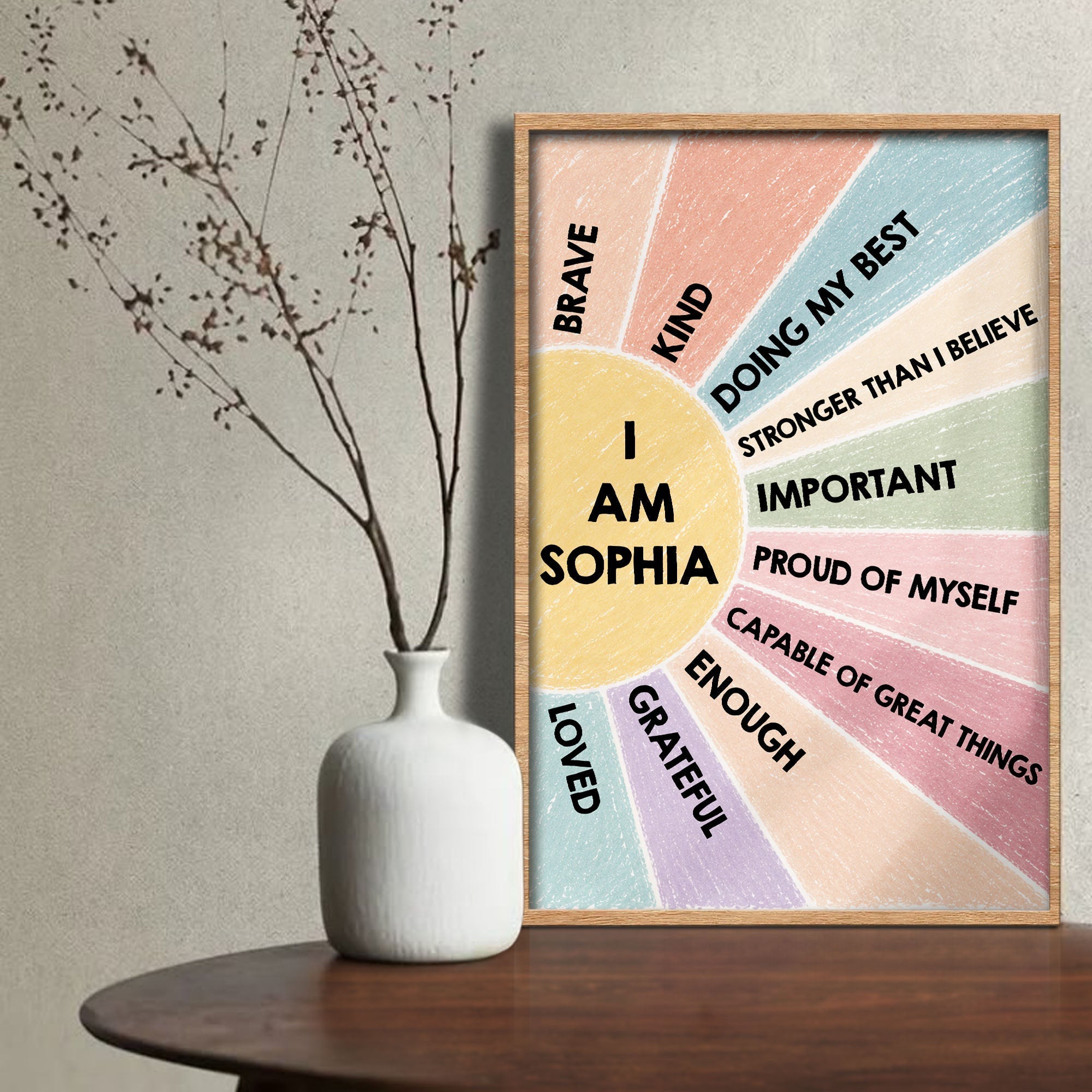 Personalized Kids Affirmation Poster Custom Name Gift