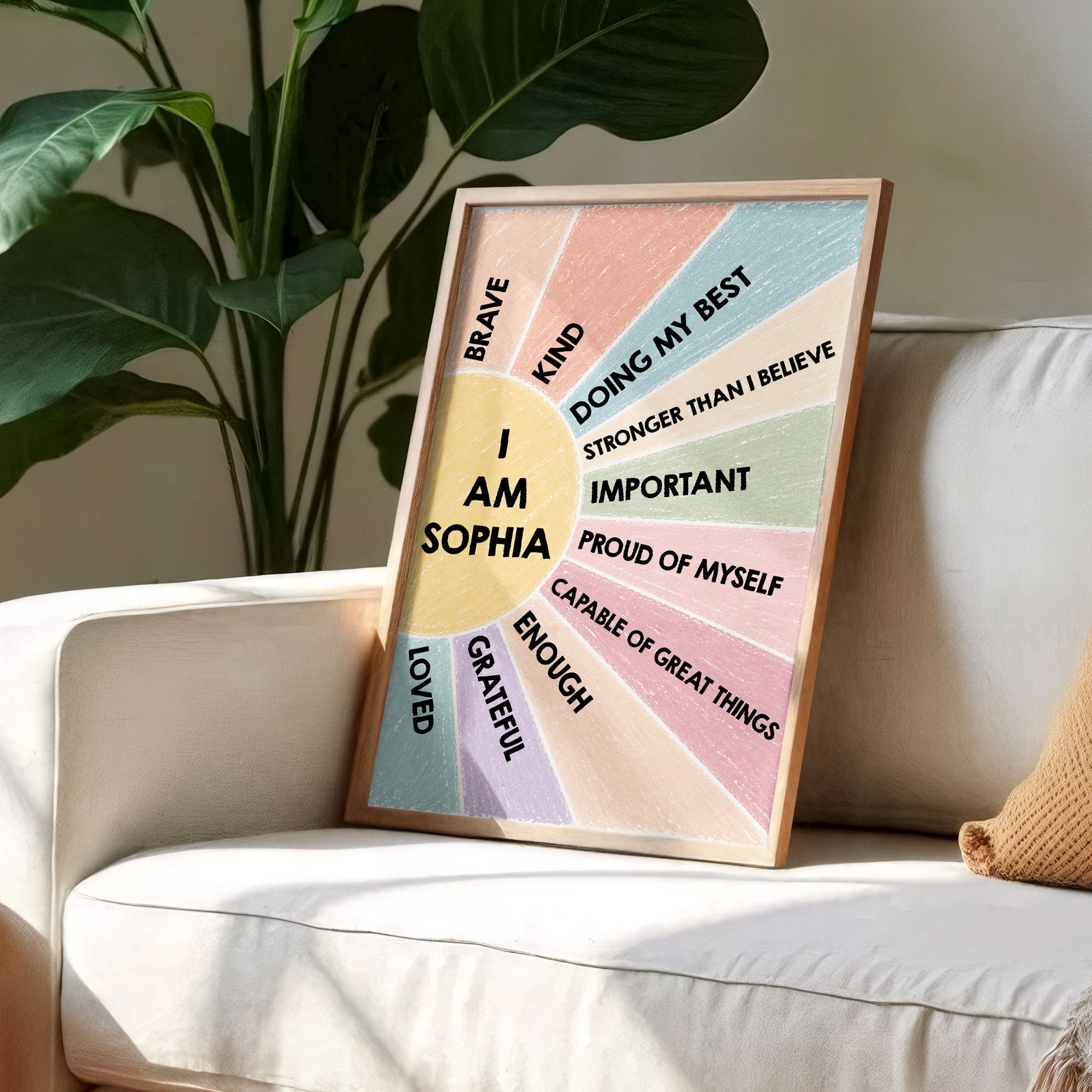 Personalized Kids Affirmation Poster Custom Name Gift