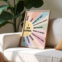 Load image into Gallery viewer, Personalized Kids Affirmation Poster Custom Name Gift
