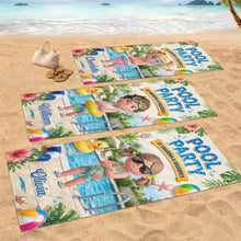 Load image into Gallery viewer, Personalized Microfiber Beach Towel Custom Name Summer Flowers Gift for Kids
