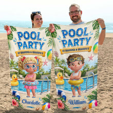 Load image into Gallery viewer, Personalized Microfiber Beach Towel Custom Name Summer Flowers Gift for Kids
