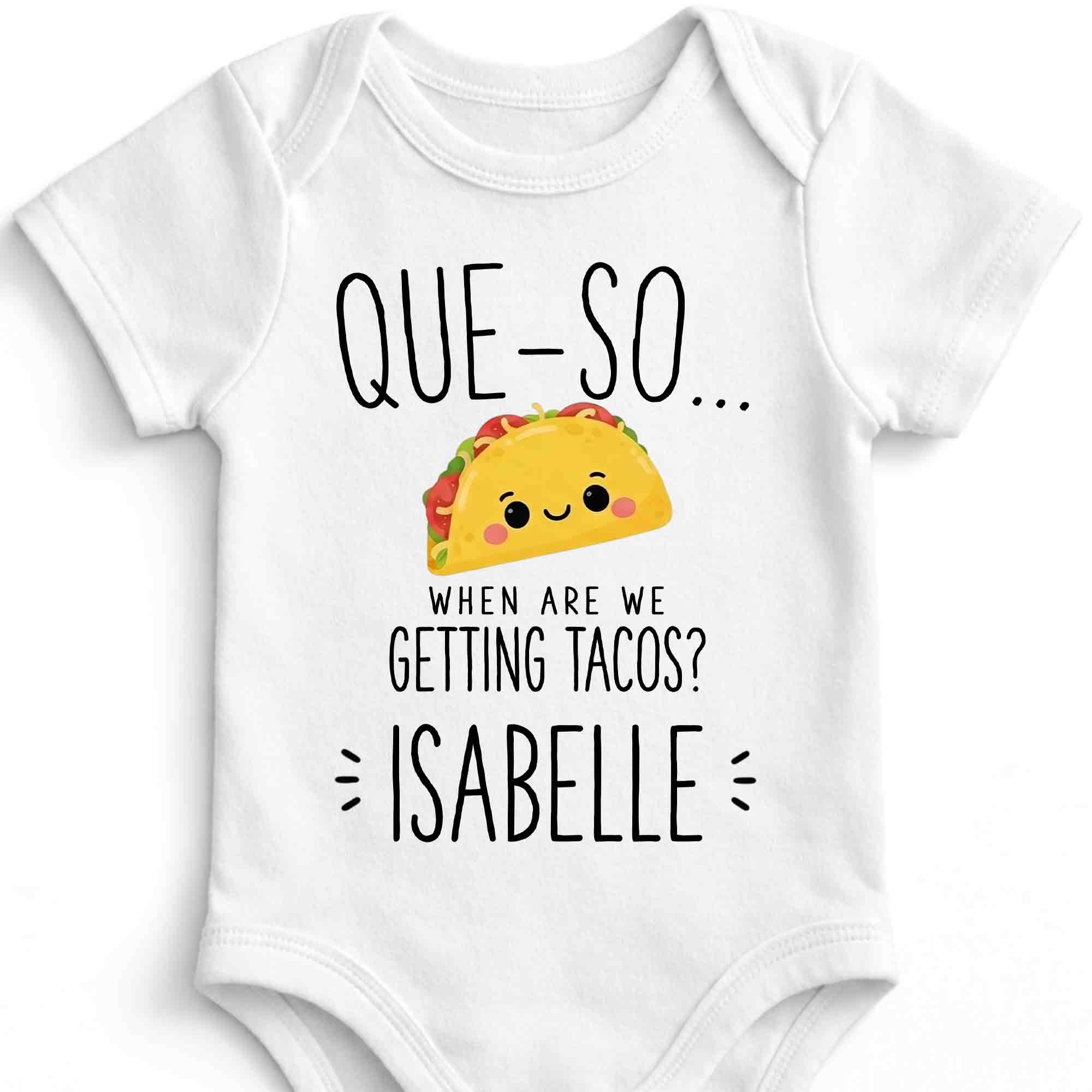 Personalized Cute Taco Baby Onesie Custom Name Gift for Kids