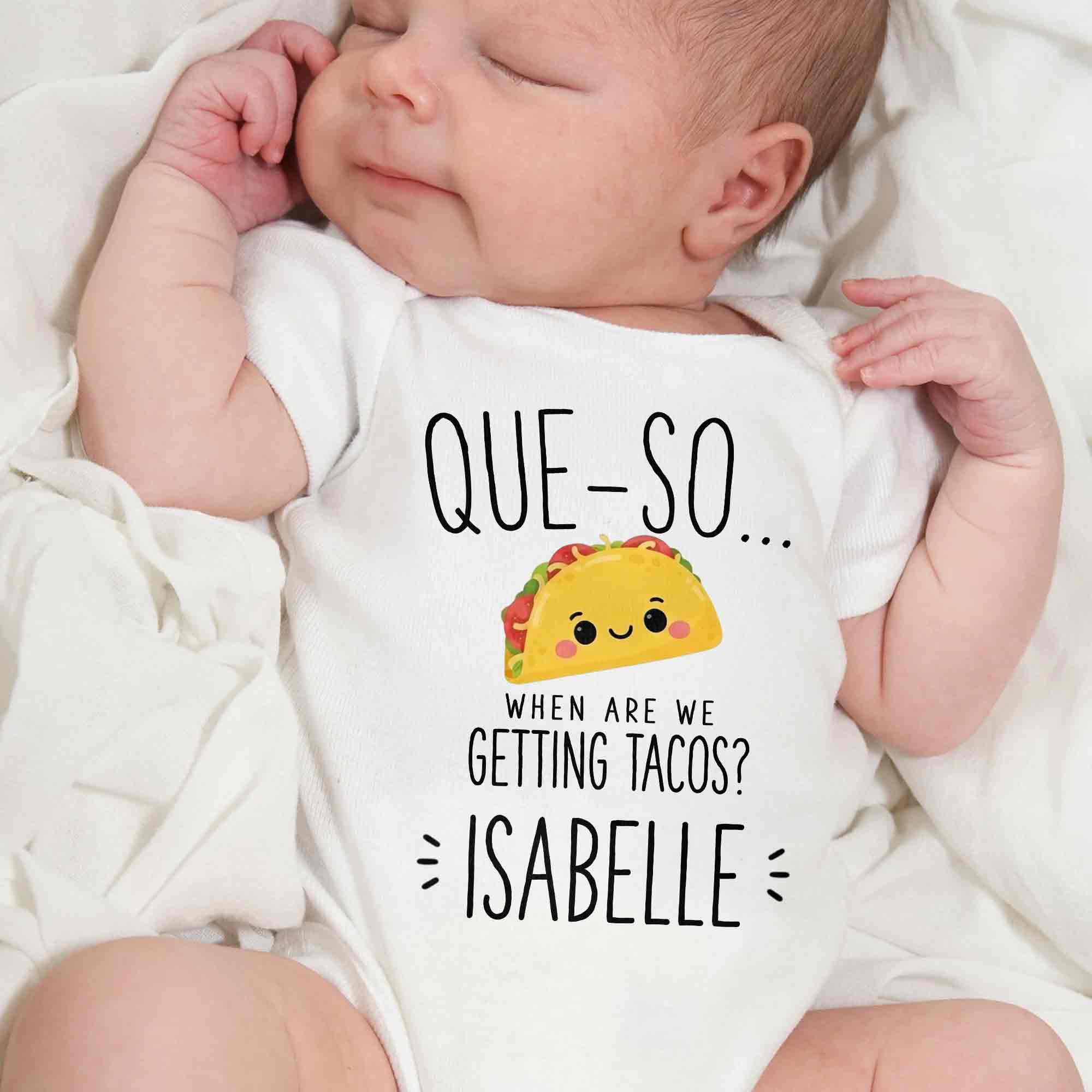 Personalized Cute Taco Baby Onesie Custom Name Gift for Kids