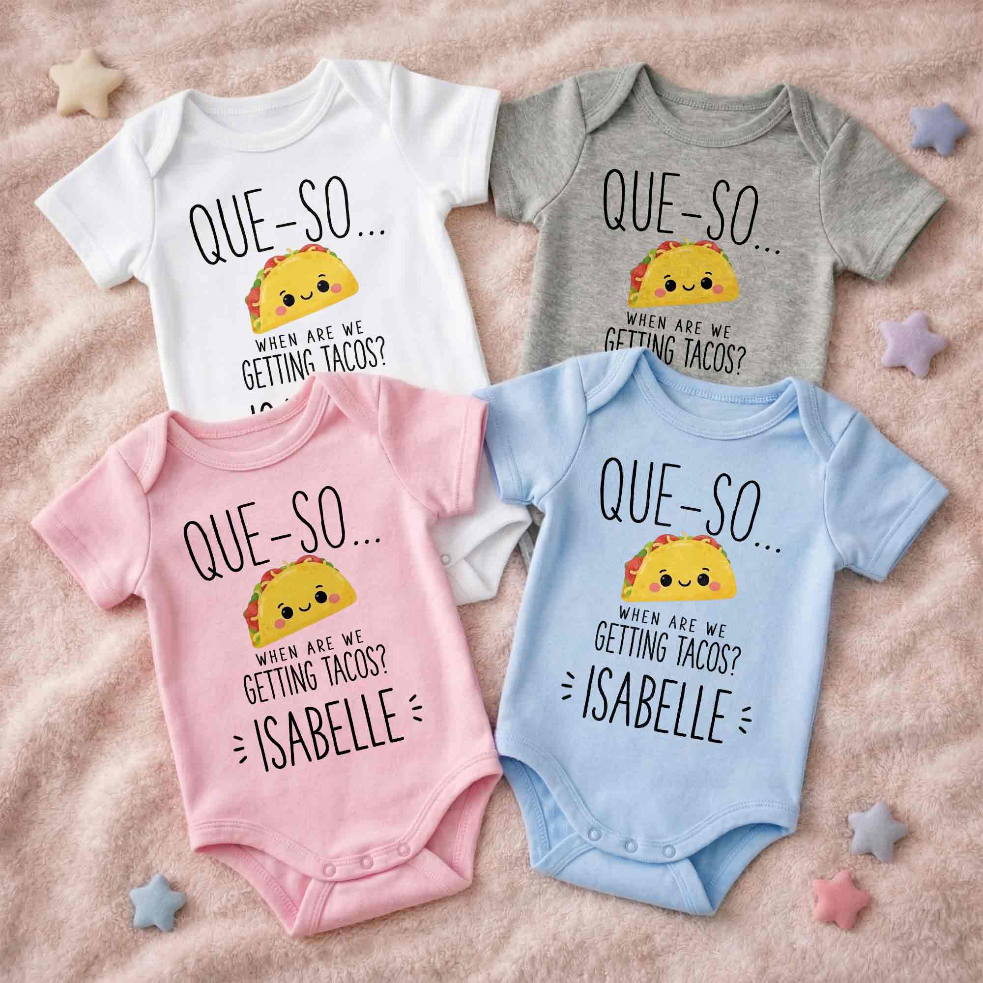 Personalized Cute Taco Baby Onesie Custom Name Gift for Kids
