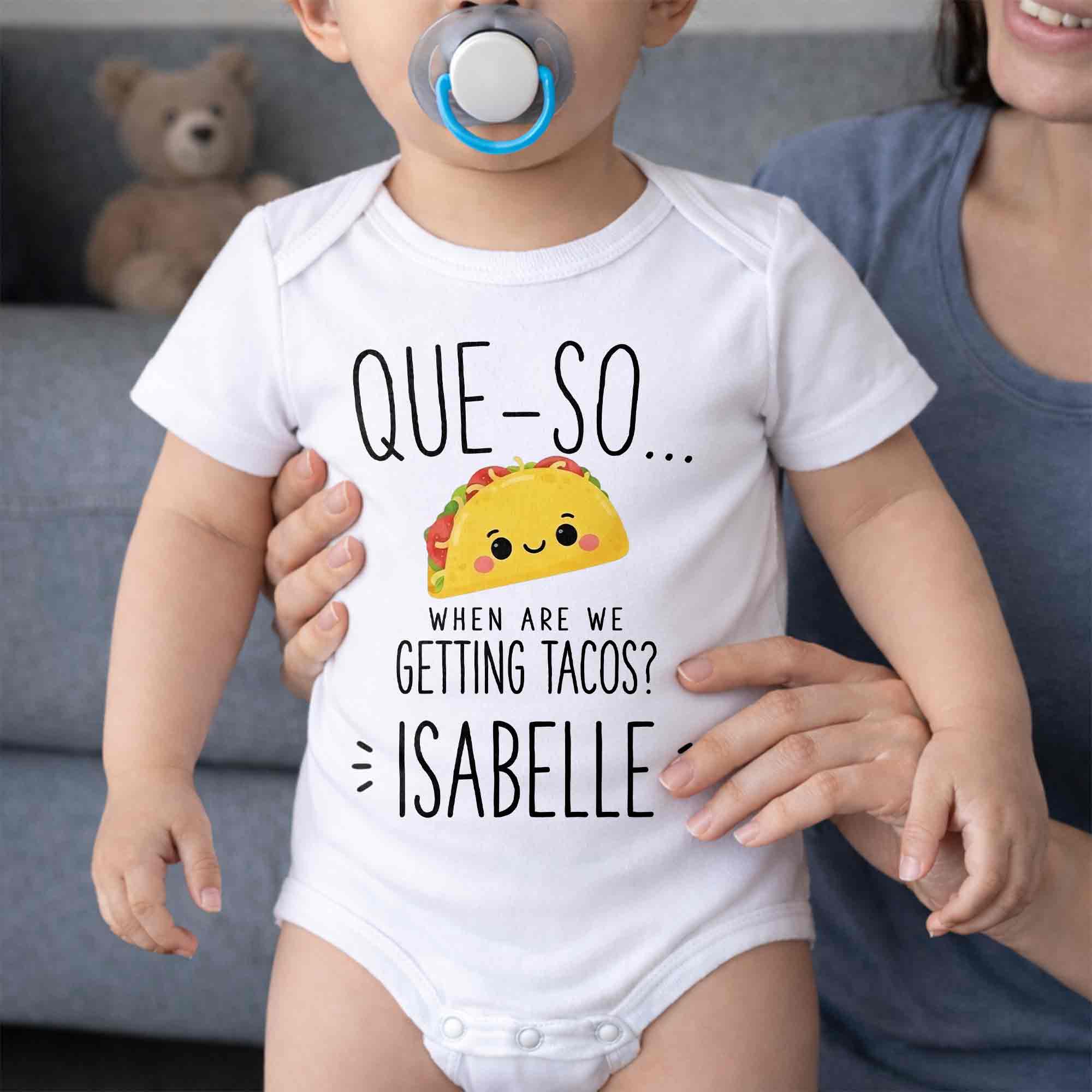 Personalized Cute Taco Baby Onesie Custom Name Gift for Kids