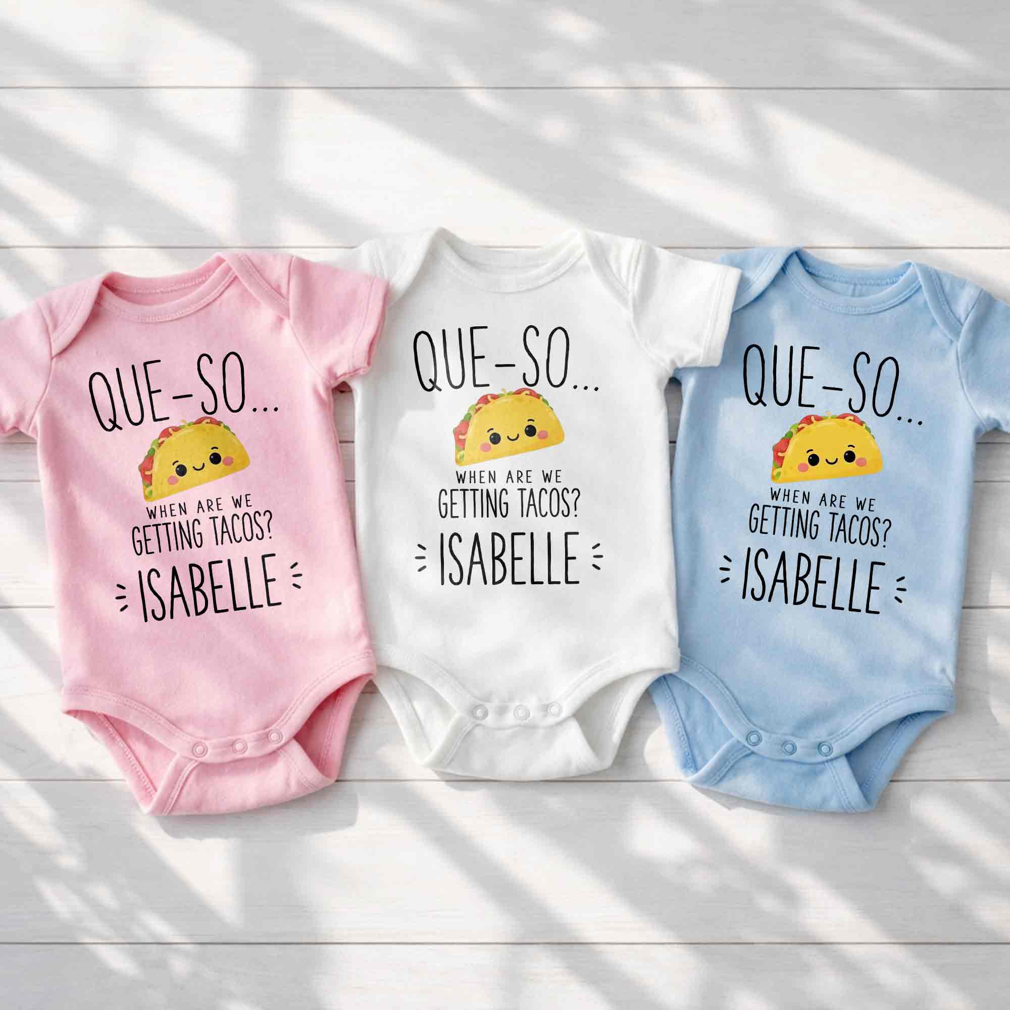 Personalized Cute Taco Baby Onesie Custom Name Gift for Kids