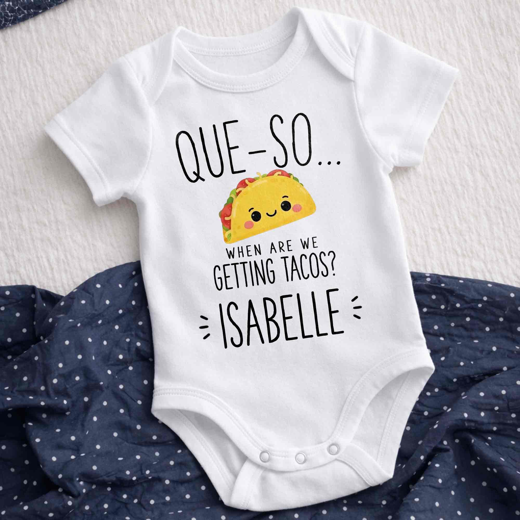 Personalized Cute Taco Baby Onesie Custom Name Gift for Kids