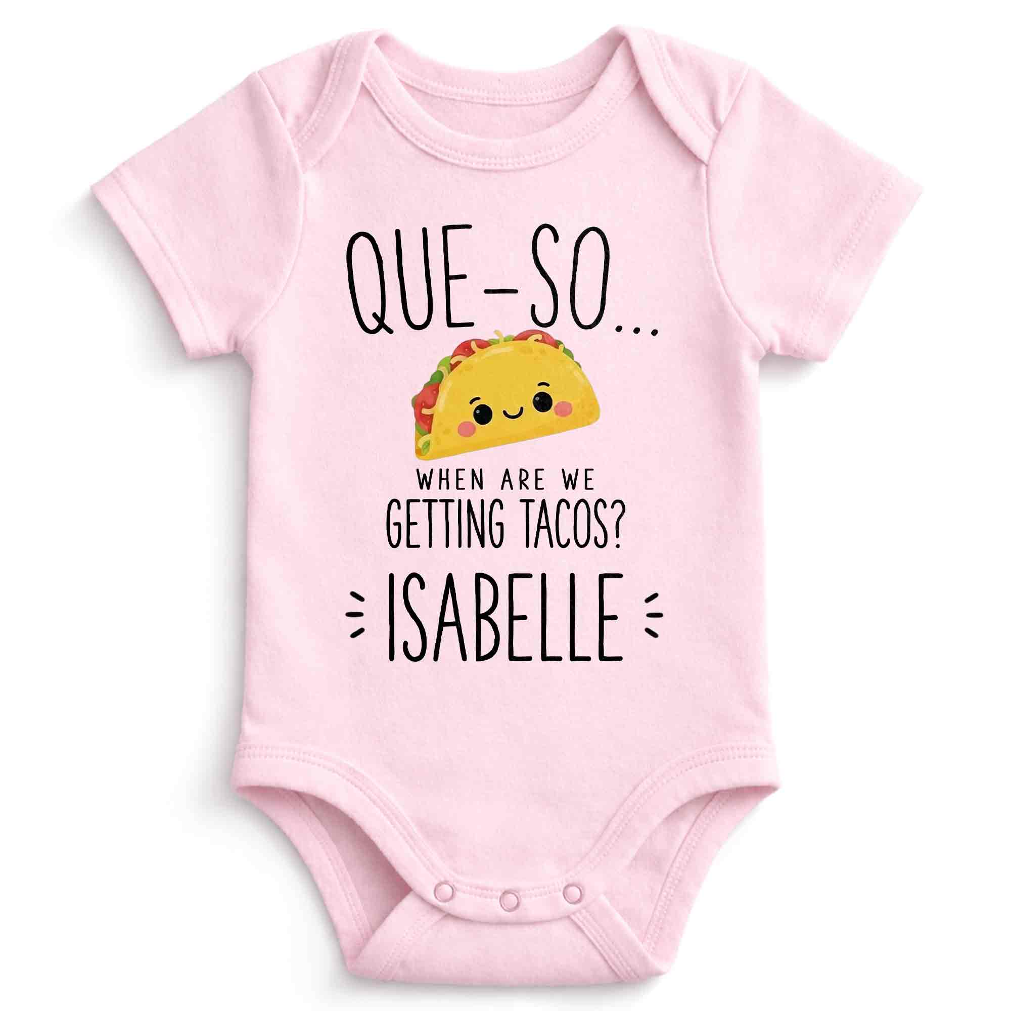 Personalized Cute Taco Baby Onesie Custom Name Gift for Kids