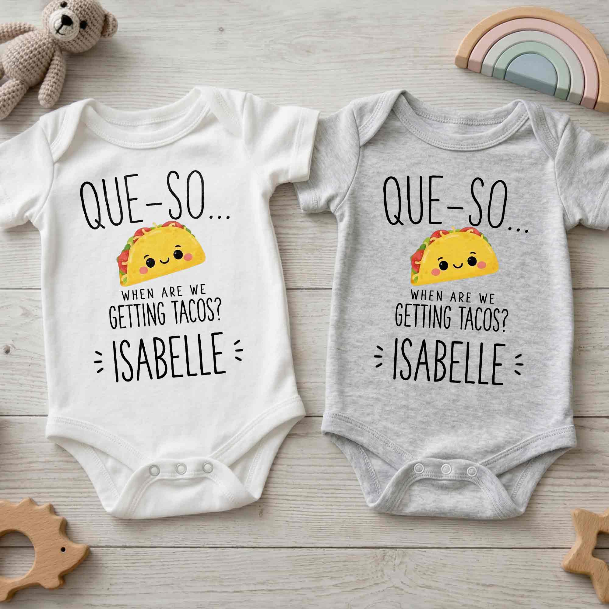 Personalized Cute Taco Baby Onesie Custom Name Gift for Kids