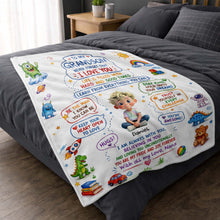 Load image into Gallery viewer, Personalized Custom Blanket with Crayon Art for Grandson
