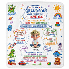 Load image into Gallery viewer, Personalized Custom Blanket with Crayon Art for Grandson
