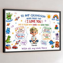 Load image into Gallery viewer, Personalized Horizontal Poster Gift for Grandson Custom Art
