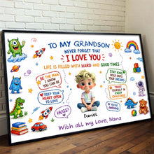 Load image into Gallery viewer, Personalized Horizontal Poster Gift for Grandson Custom Art
