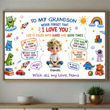 Load image into Gallery viewer, Personalized Horizontal Poster Gift for Grandson Custom Art
