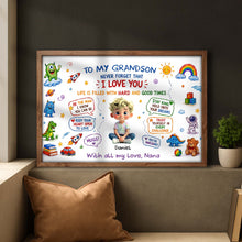 Load image into Gallery viewer, Personalized Horizontal Poster Gift for Grandson Custom Art
