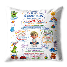 Load image into Gallery viewer, Personalized Dinosaur Pillow Custom Message Gift for Grandson
