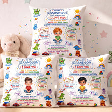 Load image into Gallery viewer, Personalized Dinosaur Pillow Custom Message Gift for Grandson
