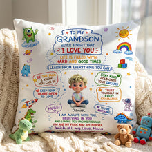 Load image into Gallery viewer, Personalized Dinosaur Pillow Custom Message Gift for Grandson
