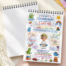 Load image into Gallery viewer, Personalized Sketch Book for Grandson with Dinosaurs Gift
