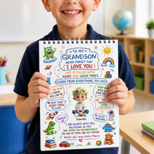 Load image into Gallery viewer, Personalized Sketch Book for Grandson with Dinosaurs Gift
